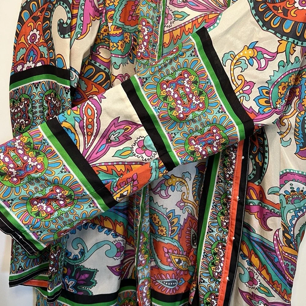Johnny Was Delia Tunic Color‎ 100% Silk RN 1 49414 Style R25624-7 SZ Small BOHO